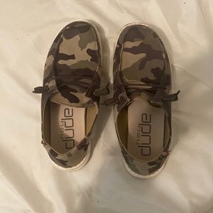 Hey dude camo shoes